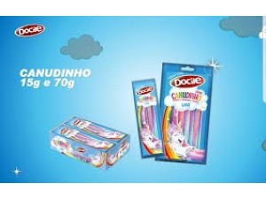Canudinho Colorido Morango Cítrico Unicórnio 15 gr dp 12- Docile