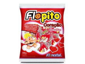 Pirulito Coração Vermelho Morango c/50 - Florestal